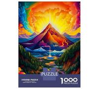 Jigsaw Puzzles 1000 Piece for Adults Psychedelic Mountain Adult Puzzles Relaxing Games Analysis And Logic Great Gift for Gaming 52x38cm/1000pcs