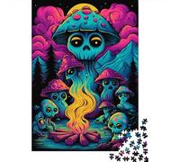 Jigsaw Puzzles 1000 Piece for Adults Psychedelic Mushroom Art Print-1 Puzzles for Adults Brain Teaser Game Difficult Hard Educational Challenge 52x38cm/1000pcs