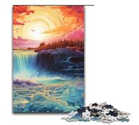 Jigsaw Puzzles 1000 Piece for Adults Psychedelic Niagara Falls at Night Puzzle Hands on Game Unique Home Decor And Gifts 1000 PCS(75x50cm)