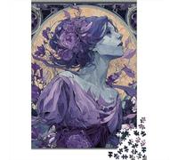 Jigsaw Puzzles 1000 Piece for Adults Purple Floral Art Print Jigsaw for Adults Family Games But Fun And Humorous Birthday Present, Gifts, 70x50cm/1000pcs