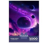 Jigsaw Puzzles 1000 Piece for Adults Purple Galaxy Planets Puzzles for Adults Brain Teaser Game Difficult Hard Educational Challenge 70x50cm/1000pcs