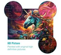 Jigsaw Puzzles 1000 Piece for Adults Rainbow Fantasy Horse Puzzle Hands-on Game 26x38cm gifts for friends and family for 14 year olds