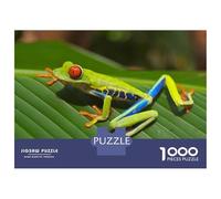 Jigsaw Puzzles 1000 Piece for Adults Red-Eyed Tree Frog on Leaf Jigsaws for Adults Hands-on Game But Fun And Humorous Educational Challenge 38x26cm/1000pcs