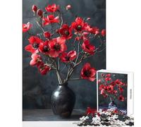 Jigsaw Puzzles 1000 Piece for Adults Red Flowers Photography Toy Wall Decor Art Work Gift Hands-on Game Artists' Collection, Fine Arts Size 38x52cm