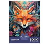 Jigsaw Puzzles 1000 Piece for Adults Red Fox Potrait Abstract Puzzle for Adults Family Games Enhance Memory Educational Challenge 52x38cm/1000pcs