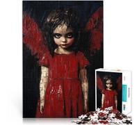 Jigsaw Puzzles 1000 Piece for Adults Red Winged Girl Educational Game Challenge Toy Every Piece is Unique - Challenging Family Fun Game 26x38cm