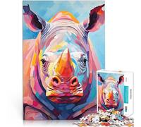Jigsaw Puzzles 1000 Piece for Adults Rhino Portrait Spielzeug für die ganze Familie Tolles Geschenk für Spiele38x26cm