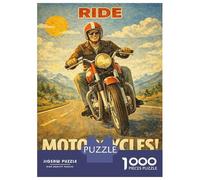 Jigsaw Puzzles 1000 Piece for Adults Ride Motorcycles Fast Fun Freedom Adult Jigsaw Puzzle Family Games Home Decoration Educational Challenge 52x38cm/1000pcs