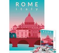 Jigsaw Puzzles 1000 Piece for Adults Rome Jigsaws for Adults Puzzle Stress Reliever Wishlist with Santa Claus Unique Challenge Game (38x26cm)