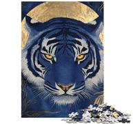 Jigsaw Puzzles 1000 Piece for Adults Royal Blue Tiger Fun Games Hand Speed Race Toy Wall Decor Birthday Present,Travel Gifts, Size 38x52cm