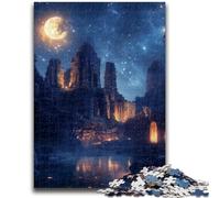 Jigsaw Puzzles 1000 Piece for Adults Ruined City Under Night Sky Difficult Hard Brain Teaser Game Gift For Birthdays 50x75cm