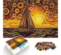 Jigsaw Puzzles 1000 Piece for Adults Sailboat At Cloudy Sunset Denkspiel Wanddekoration Einzigartige Geburtstags- und Weihnachtsgeschenke52x38cm