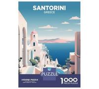 Jigsaw Puzzles 1000 Piece for Adults Santorini Greece Travel Jigsaws for Adults Hands-on Game But Fun And Humorous Educational Challenge 70x50cm/1000pcs