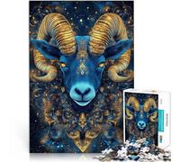 Jigsaw Puzzles 1000 Piece for Adults sheep head art Made of wood for and 14 years and over Family Games deal as gifts for the whole family 。size：50x75cm/19.68x29.52inch