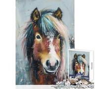 Jigsaw Puzzles 1000 Piece for Adults Shetland Pony Painting 1000 Jigsaw Puzzle Toy Wall Decor Birthday Gifts for The Whole Family (50x75cm)