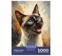 Jigsaw Puzzles 1000 Piece for Adults Siamese Cat Portrait Jigsaws for Adults Hands-on Game But Fun And Humorous Educational Challenge 70x50cm/1000pcs
