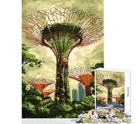 Jigsaw Puzzles 1000 Piece for Adults Singapore Supertrees 1000 Jigsaw Puzzle Toy Wall Decor Birthday Gifts for The Whole Family (38x26cm)