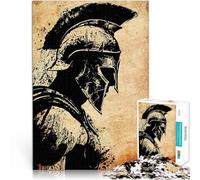Jigsaw Puzzles 1000 Piece for Adults Spartan Warrior Silhouette Denkspiel Einzigartige Geburtstags- und Geschenkideen75x50cm