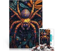 Jigsaw Puzzles 1000 Piece for Adults Spider Made of wood，Suitable for people aged 14 and above unique challenge game Family Fun Gift。size：50x75cm/14.96x20.47inch