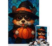 Jigsaw Puzzles 1000 Piece for Adults Spooky Cute Corgi Halloween Practical Game Improve Memory Anti-Stress Toys Parent-child Interaction (50X75cm)