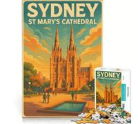 Jigsaw Puzzles 1000 Piece for Adults ST MARYS CATHEDRAL, Brain Teaser Game, Stress Reliever, Every Piece Is Unique 38x52cm