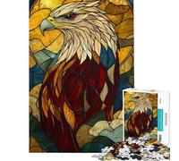 Jigsaw Puzzles 1000 Piece for Adults Stained Glass Eagle Adult Jigsaw Puzzle Relax Games Staycation Kill Time Challenging To Complete (Size 50x75cm)