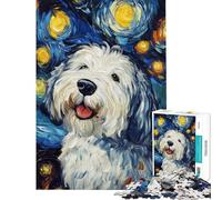 Jigsaw Puzzles 1000 Piece for Adults Starry Doggy Night 1000 Jigsaw Puzzle Toy Wall Decor Birthday Gifts for The Whole Family (Size 50x75cm)