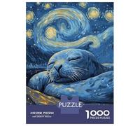 Jigsaw Puzzles 1000 Piece for Adults Starry Night Seal Jigsaw for Adults Family Game Wall Decoration Challenging To Complete 38x26cm/1000pcs