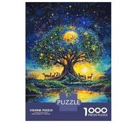 Jigsaw Puzzles 1000 Piece for Adults Starry Tree by Moonlight -1 Jigsaw for Adults Toy Wall Decor Home Decoration Challenging To Complete 52x38cm/1000pcs