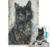 Jigsaw Puzzles 1000 Piece for Adults StarryEyed Kitten, Practical Game, For Family Fun, Unique Gifts for Birthday And Christmas 38x26cm
