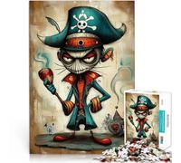Jigsaw Puzzles 1000 Piece for Adults Steampunk Pirate Captain in Fantasy Art Style Analyse und Logik Heimdekoration75x50cm