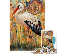 Jigsaw Puzzles 1000 Piece for Adults Stork in Colorful Dreams 1000 Jigsaw Puzzle Toy Wall Decor Birthday Gifts for The Whole Family (Size 38x26cm)