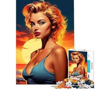 Jigsaw Puzzles 1000 Piece for Adults Summer Vibes Blondie Woman Jigsaw 1000 Pieces Home Decoration Toys Pattern Assembly Family Fun & Game Night (38x26cm)