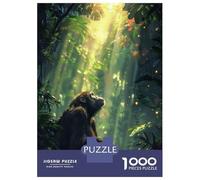 Jigsaw Puzzles 1000 Piece for Adults Sunlit Tropical Chimpanzee Puzzle for Adults Family Games Enhance Memory Educational Challenge 52x38cm/1000pcs