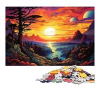 Jigsaw Puzzles 1000 Piece for Adults Sunset Fantasy Forest Puzzle Hands-on Game Great for Teenager Age 14 Years Up 1000pcs(38x26cm)
