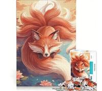 Jigsaw Puzzles 1000 Piece for Adults Sunset Nine Tailed Fox, Practical Game, For Family Fun, Unique Gifts for Birthday And Christmas 50x75cm