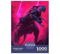 Jigsaw Puzzles 1000 Piece for Adults T-Rex Neon Art Adult Puzzles Relaxing Games Analysis And Logic Great Gift for Gaming 38x26cm/1000pcs