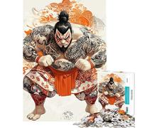 Jigsaw Puzzles 1000 Piece for Adults Tattooed Sumo Wrestler Puzzles for Adults Toy Wall Decor Birthday Present Educational Challenge (size 38x26cm)
