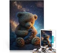 Jigsaw Puzzles 1000 Piece for Adults Teddy Bear Style 6 pädagogische Herausforderung mit passendem Poster und Quizblatt75x50cm