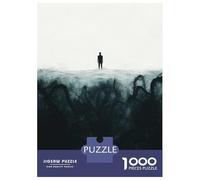 Jigsaw Puzzles 1000 Piece for Adults Thalassophobia Solitary Figure in Dark Waters Puzzle for Adults DIY Toys Staycation Kill Time Educational Challenge 52x38cm/1000pcs