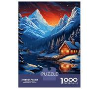 Jigsaw Puzzles 1000 Piece for Adults The Camping Winter Lodge Jigsaw for Adults Toy Wall Decor Home Decoration Challenging To Complete 52x38cm/1000pcs