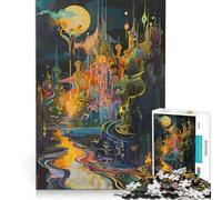 Jigsaw Puzzles 1000 Piece for Adults The Earths Oil Painting Flowing River Brain Teaser Game Pattern Assembly Improving Love between Couples 38x52cm
