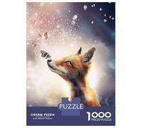 Jigsaw Puzzles 1000 Piece for Adults The Fox And Butterflies Jigsaw for Adults Toy Wall Decor Home Decoration Challenging To Complete 52x38cm/1000pcs