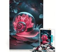 Jigsaw Puzzles 1000 Piece for Adults The Pink Transparent Snail at Night Brain Teaser Game Pattern Assembly Improving Love between Couples 38x26cm