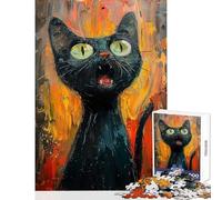 Jigsaw Puzzles 1000 Piece for Adults The Screaming Cat Relax Games Presents for Women Toy Wall Decor Birthday Present,Travel Gifts, (50X75cm)