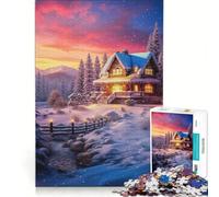 Jigsaw Puzzles 1000 Piece for Adults The Vintage Winter Lodge Brain Teaser Game Pattern Assembly Improving Love between Couples 38x26cm