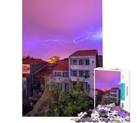 Jigsaw Puzzles 1000 Piece for Adults Thunder over Porto Help The Brain Exercise Improve Memory Educational Game for Age 14+ Game (50x75cm)