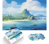Jigsaw Puzzles 1000 Piece for Adults Tranquil Dwarven Shores Schwierig Schwer mit passendem Poster und Quizblatt75x50cm