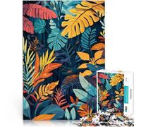 Jigsaw Puzzles 1000 Piece for Adults Tropical Leaf Pattern Art Minimalist Lernspiele Künstlersammlung, Bildende Kunst38x26cm