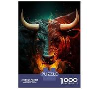 Jigsaw Puzzles 1000 Piece for Adults Two Faced Crypto Bull Jigsaws for Adults Hands-on Game But Fun And Humorous Educational Challenge 38x26cm/1000pcs